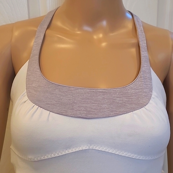 Lululemon gray & white tank top size 6 - Picture 2 of 8